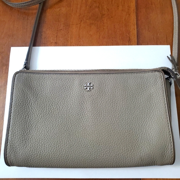 Tory Burch Gray Leather Crossbody Bag